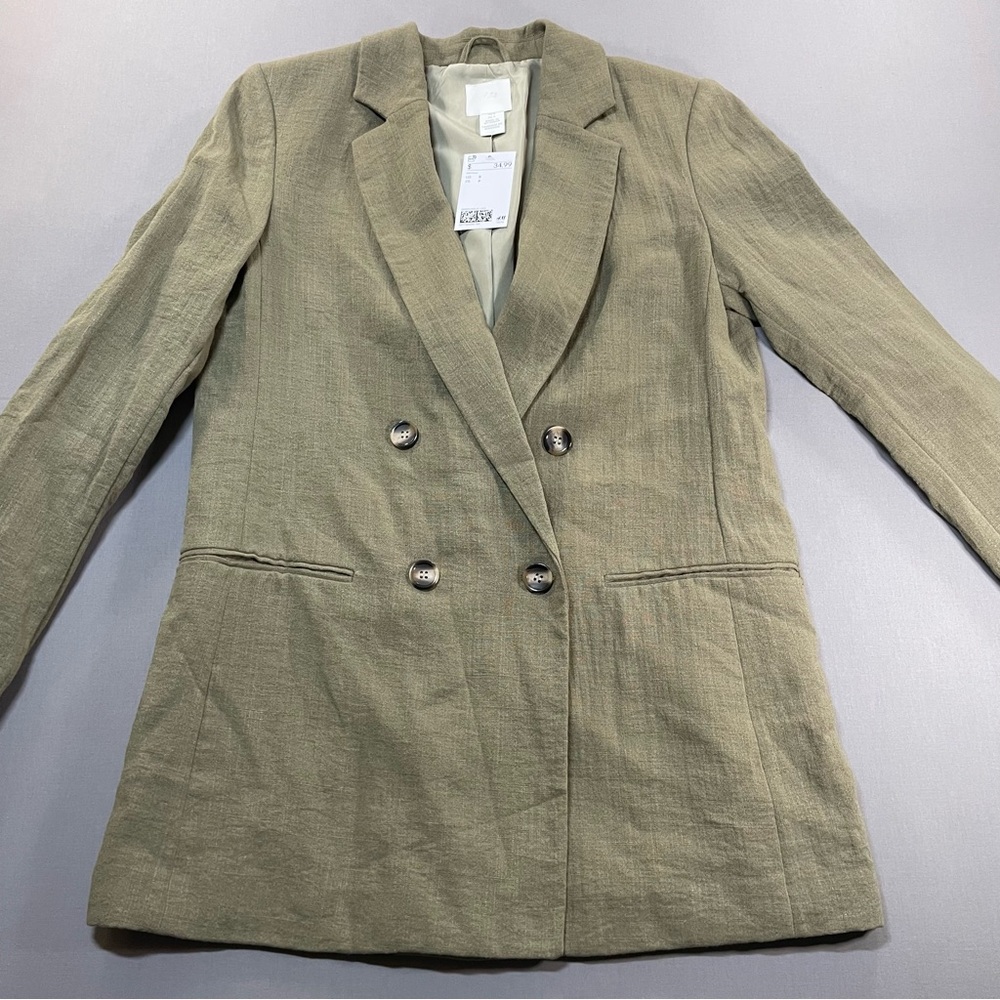 NWT H&M Lightweight Double Breasted Single Button Blazer Jacket - Womens Small - Picture 5 of 15